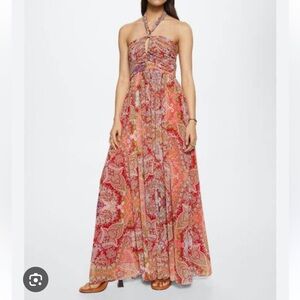 MANGO Paisley Halter dress, NEW